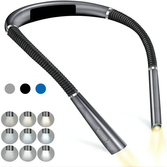 LED Neck Reading Light Flexible USB Rechargeable Book Lights 3 Colors Brightness Stepless Dimming Camping Lamp Flashlight
