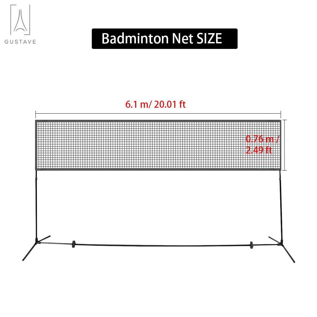 Standard Outdoor Sport Braided Tennis Badminton Nylon Net 6.1 X 0.76m Dark Red 