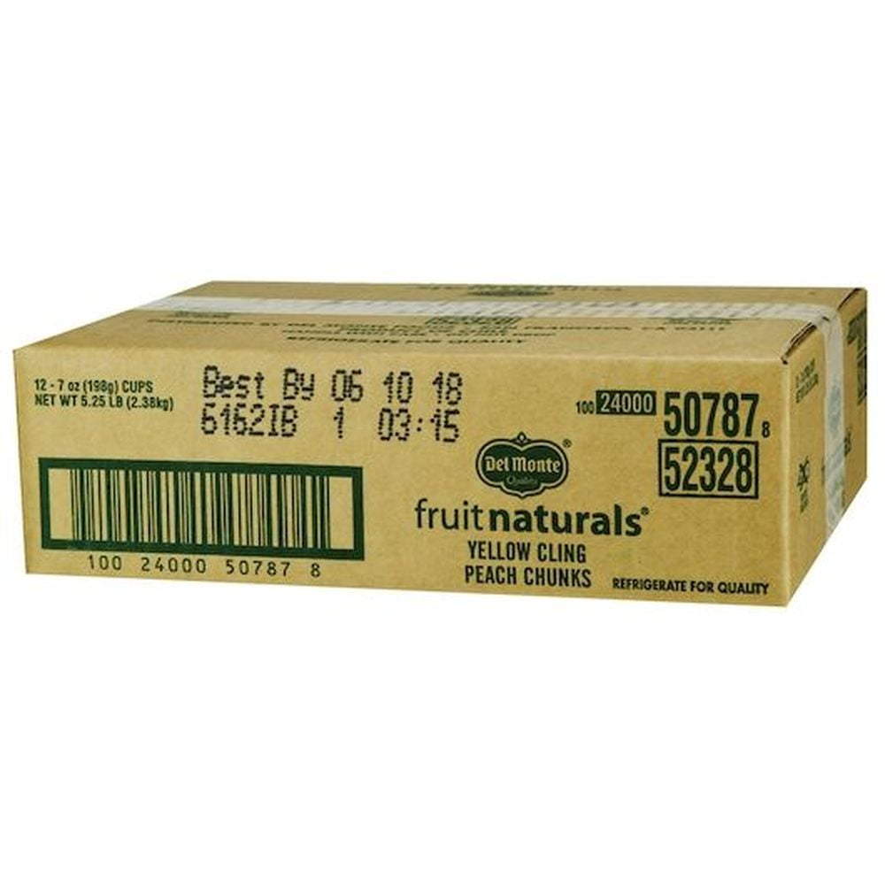 Del Monte Fruit Naturals Yellow Cling Peach Chunk in Extra Light Syrup, 7 Ounce -- 12 per Case.