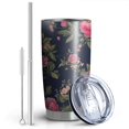 thumbnail image 2 of 20 Oz Pioneer Flower Coffee Tumbler Double Wall Insulated Stainless Steel Water Bottle | Metal Reusable Thermoses Flask with Cup Cap | Leak & Sweat Proof with Anti-Dust Lid, 2 of 7