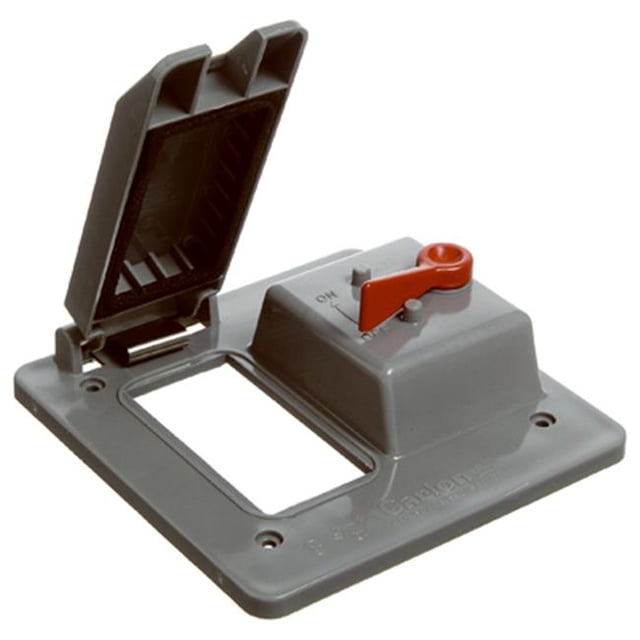 E9G2GTNR Field Service 2 Gang PVC GFCI & Toggle Switch Box Cover