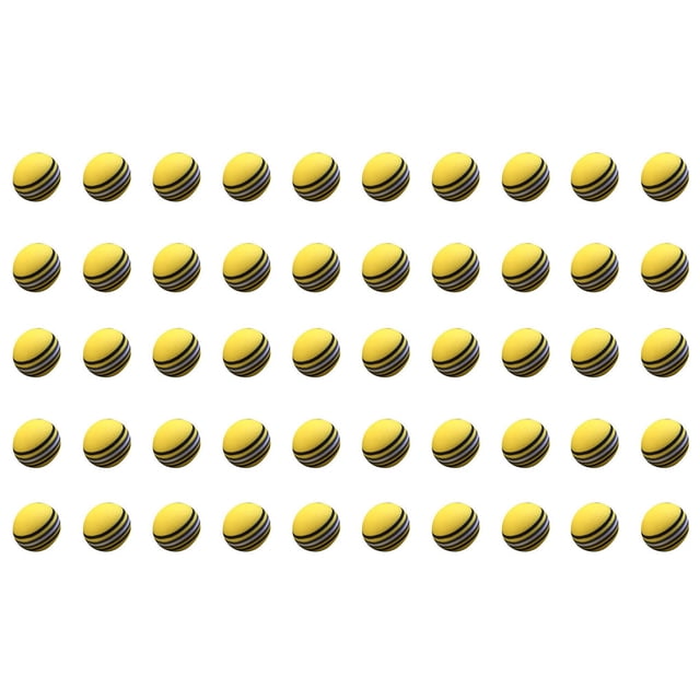 Advancent 50 UNIDS Pelotas de Golf Balanceo Elástico Interior Práctica Entrenamiento Pelota de Golf Rayas Color Brillante Ejercicio Juguetes Golf Amarillo