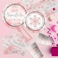 thumbnail image 6 of Winter Snowflake Plates and Napkins, Pink Winter Wonderland Baby Shower Decorations, A Little Snowflake  On the Way Baby Shower Paper Plates Napkins for Winter Onederland Party Supplies Serve20, 6 of 6