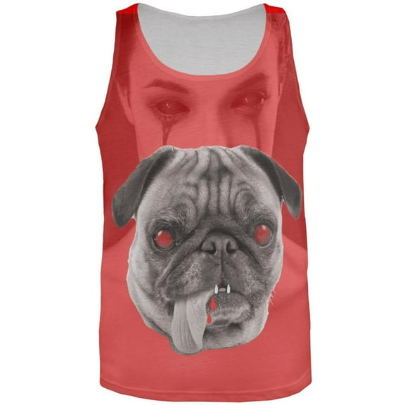 Halloween Vampire Pug All Over Adult Tank Top - Large