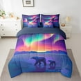 thumbnail image 2 of Erosebridal Mystic Aurora Bedding Sets Twin Size, Polar Bear Comforter Sets with Sheets, Kawaii Animal Reversible Bed Set, Super Cozy Room Decorative, 7 Pieces, 2 of 6