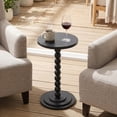 thumbnail image 2 of ManyFun Round Side Table, Wood Drink Table for Small Spaces, Round End Table for Living Room, Bedroom, Sofa Couch, Corners (Black,Plane -shaped), 2 of 9