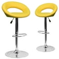 thumbnail image 2 of BizChair Contemporary Vinyl Orbit-Style Back Adjustable Height Barstool, Chrome Base (Set of 2), 2 of 11