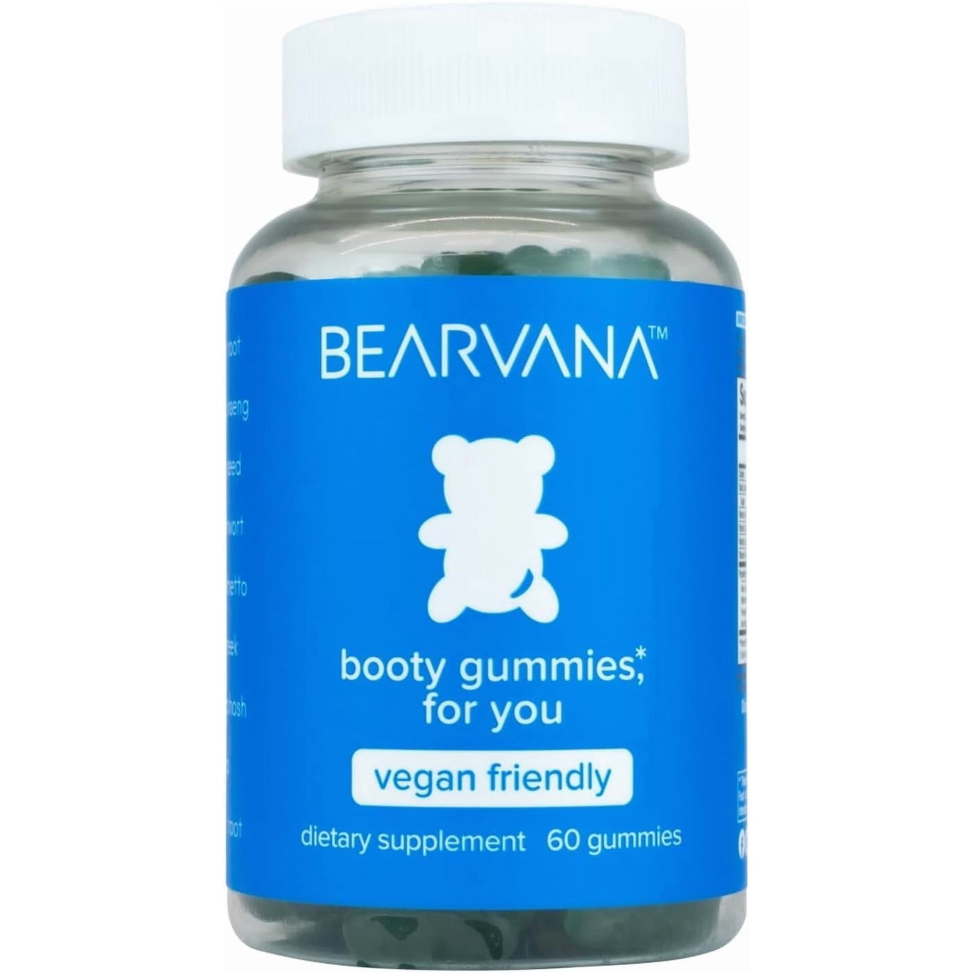 BEARVANA Peach Support Gummies for Women, Fitness Supplement with Maca Root, Fenugreek, Vitamins, Berry Flavor, 60 Ct