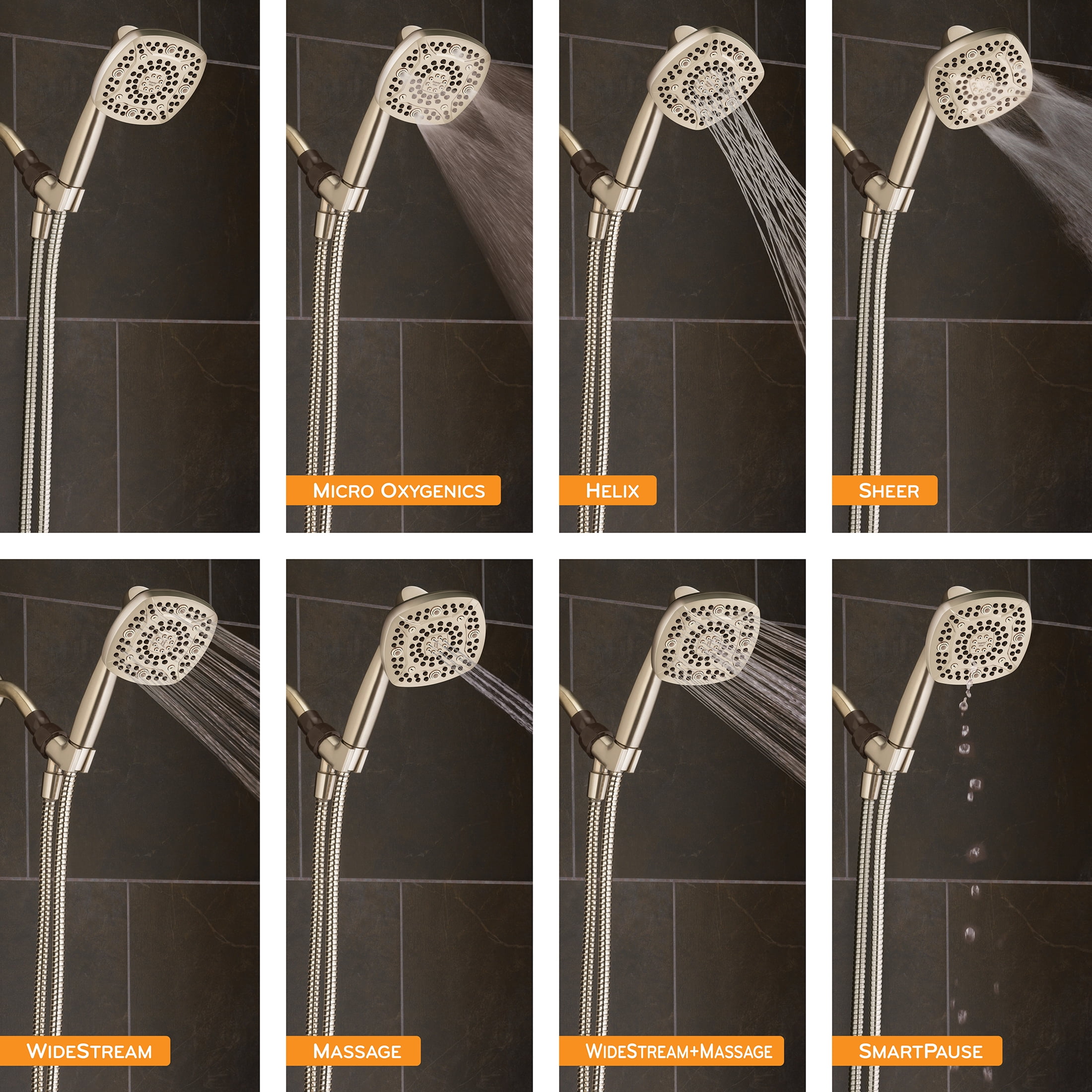 Oxygenics Infuse 7-Setting Handheld Shower Head in Brushed Nickel