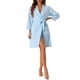 thumbnail image 1 of Bata de baño de waffle para mujer INSPIRE CHIC, suave de chenilla, kimono, spa y baño, longitud media, color azul cielo M, 1 of 6
