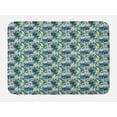 thumbnail image 1 of Tropic Bath Mat, Continuous Summer Leaves and Pineapples, Plush Bathroom Decor Mat with Non Slip Backing, 29.5" X 17.5", Sea Blue Multicolor, by Ambesonne, 1 of 2