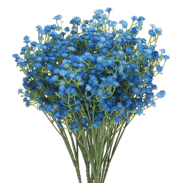 Flores Artificiales de Gypsophila Azul Oscuro para chicos 3 Ramas 15 Piezas Tacto Real