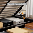 thumbnail image 6 of Queen Size Bed Frame with Lift Up Storage, Upholstered Platform Bed with Vertical Channel Headboard, No Box Spring Needed, Hydraulic Storage, Grey Linen, 6 of 8