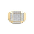 thumbnail image 2 of 10kt Yellow Gold Mens Round Diamond Square Ring 3/8 Cttw, 2 of 4