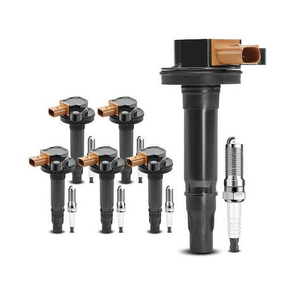 Ignition Coil and Spark Plug Kit 12 - Compatible with 2015 - 2017 Ford Expedition 3.5L V6 2016