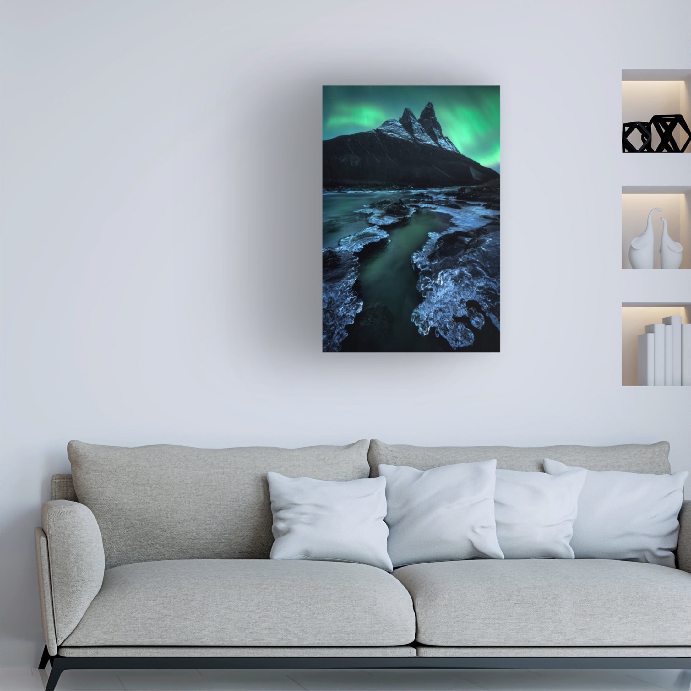 Canvas Wall Art - Daniel Gastager 'Arctic Night' Wall Art for Living Room, Bedroom, or Office Décor by Trademark Fine Art - 30 x 47 Inches