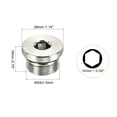 thumbnail image 2 of Tapa de ajuste de tubo de cabeza hexagonal interna Uxcell, tapón de socket de acero con rosca macho para terminar el extremo del tubo M24*1.5 3, 2 of 5