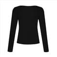 thumbnail image 4 of Camisas de Larga de Moda para Mujer, Blusas de Otoño con Cuello en V, Ajustadas y Recortadas, Conjuntos Y2K. Negro XXXL, 4 of 7