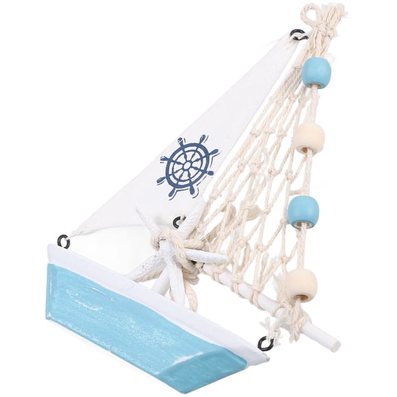 WHAMVOX Nautical Decor Wooden Sea Ocean Sailboat Model Desktop Adornment