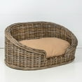 thumbnail image 6 of THE LICKER STORE Curvy 28.5" x 17.25" Classic Handwoven Rattan Pet Bed with Machine-Washable Cushion, Kubu Gray, DBD1000A, 6 of 10