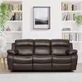 thumbnail image 3 of Lexicon Marille Faux Leather 2-Piece Manual Reclining Sofa Set in Brown, 3 of 17
