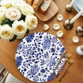 thumbnail image 2 of Round Placemats Watercolor Blue Flower Pattern 15 inch Set of 2 Table Mats for Dining Table Retro Style Heat Resistant Non-Slip Kitchen & Home Decorative Place Mat Set, 2 of 8
