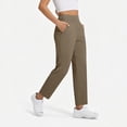 thumbnail image 7 of Yungyresw High Waisted Ankle Pants For Women Straight Leg Elastic Waist Lightweight Athletic Pants Stretch Running Workout Trousers Khaki S, 7 of 7