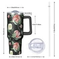 thumbnail image 2 of OBREWU Pioneer Flower Tumbler with Handle and Lid,Pioneer Flower 40oz Double Wall Vacuum Insulated Tumbler,Cups Gift for Women and Men, 2 of 7