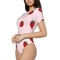 thumbnail image 2 of Balery Strawberry Women's Short Sleevee Crew Neck Bodysuit Tops Short Sleeve Tops Basic-XX-Large, 2 of 9