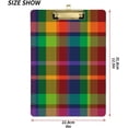 thumbnail image 2 of FMSHPON Rainbow Plaid Clipboard Hardboard Wood Nursing Clip Board and Pull for Standard A4 Letter 13x9 inches, 2 of 7