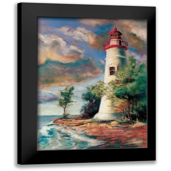 Williams, Todd 12x14 Black Modern Framed Museum Art Print Titled - Shoreline Lighthouse