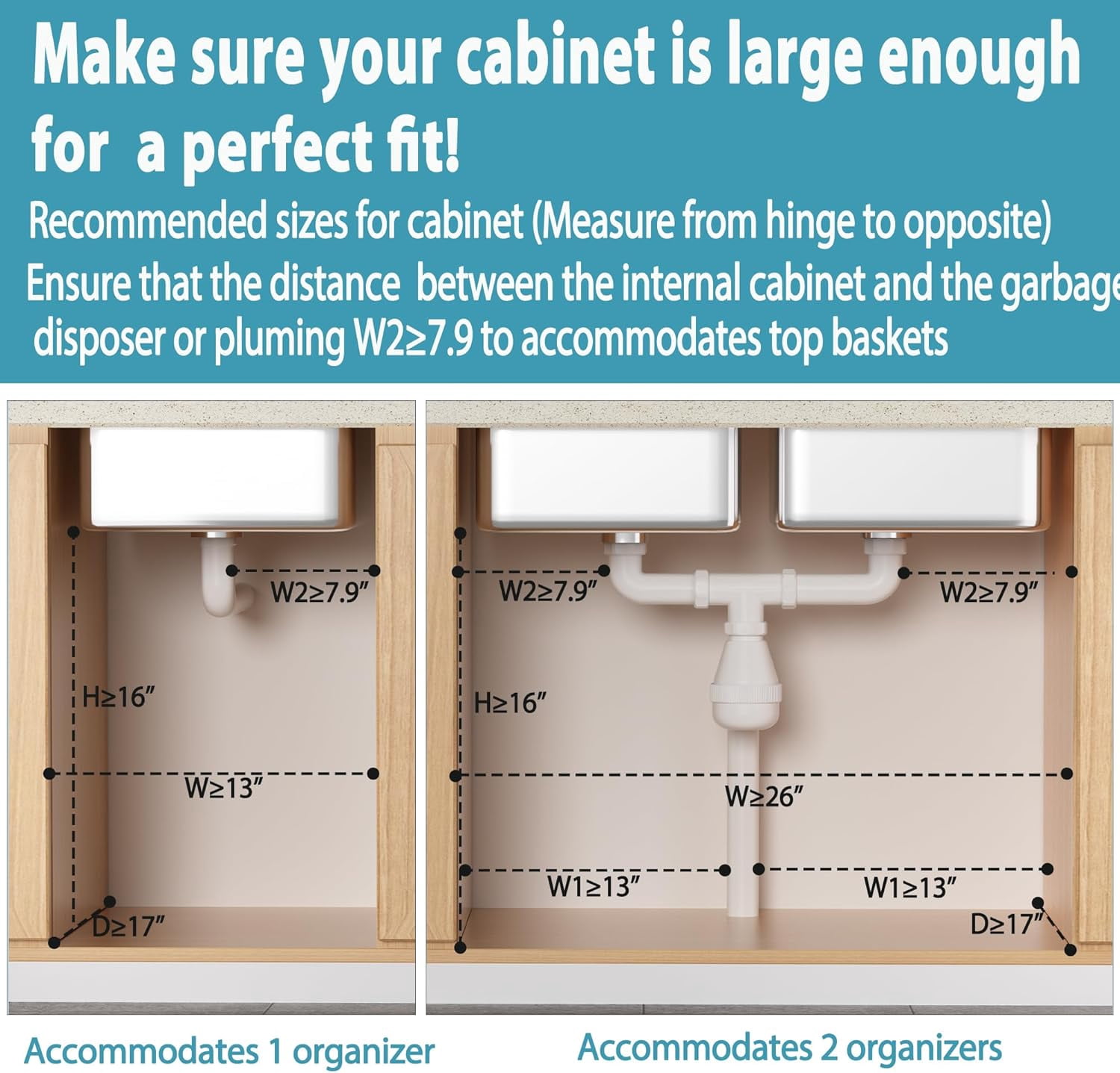Under Sink Organizer Storage 2 Pack, 2 Tier Slide Out Height Adjustable Pull Out Cabinet Organizer Drawer for Kitchen Bathroom Large Under Sink Shelf Rack Caddy for Pantry, Black