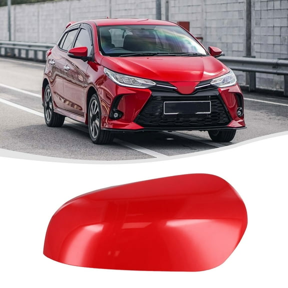 Tekuisi For Toyota for Yaris 2012-2019 Left Side Mirror Cover Cap Shell Assemblies Red