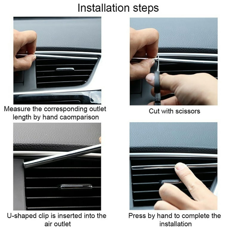 Visland 20 Pieces Car Air Conditioner Vent Outlet Decoration Strips  Universal Waterproof Bendable Car Vent Outlet Trim Decoration Car Interior  Accessories for Straight Air Vent Outlet (Golden) 