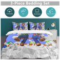 thumbnail image 5 of Super Mario 3 Pcs Bed Sheets Set Breathable Duvet Cover with 2 Pillow Sham Soft All Seasons Bedding Set 102"x90", 5 of 8