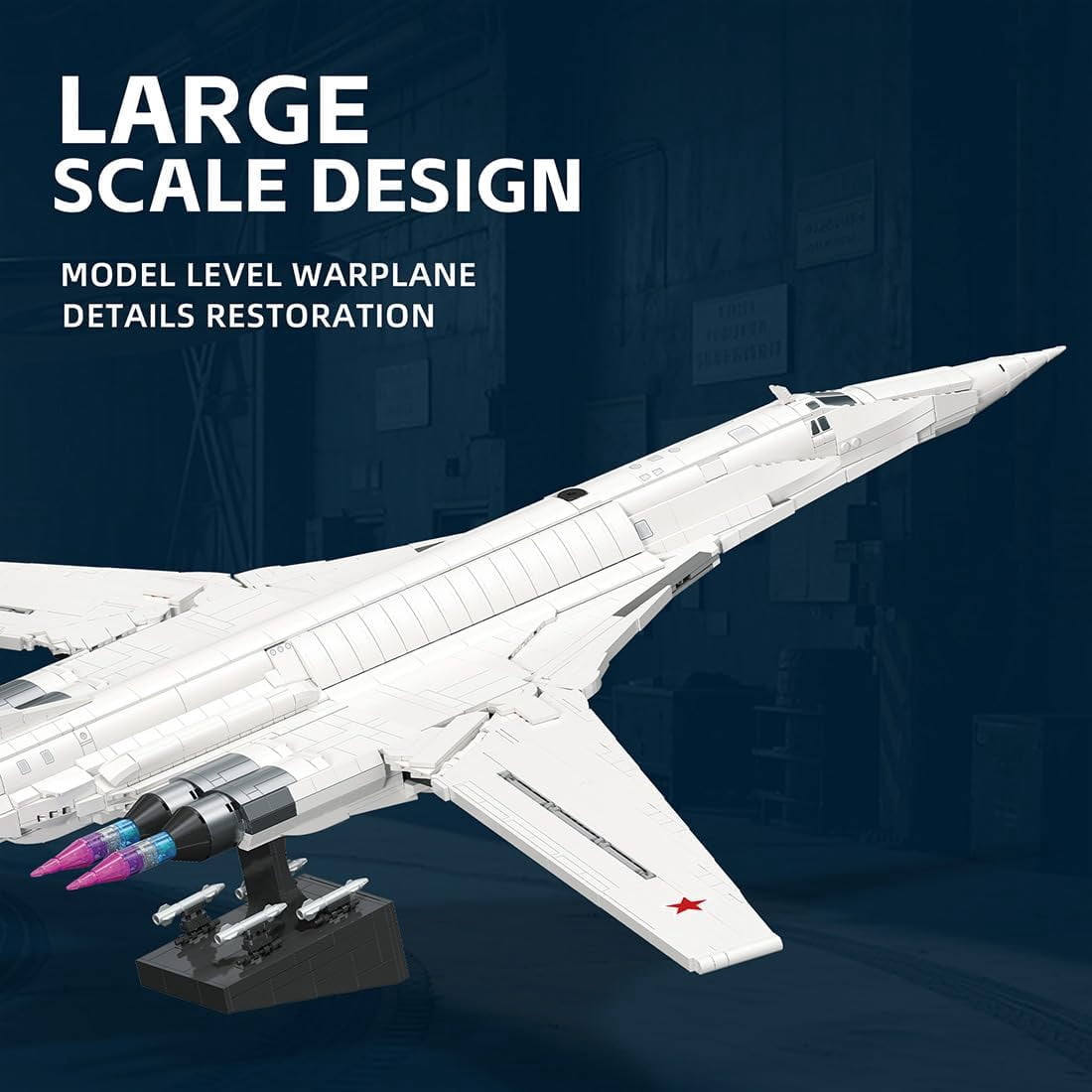 TU-160 Strategic Bomber Aircraft Building Block Set, MOC Large Airplane Brick Model, Military Display Assembly Kit