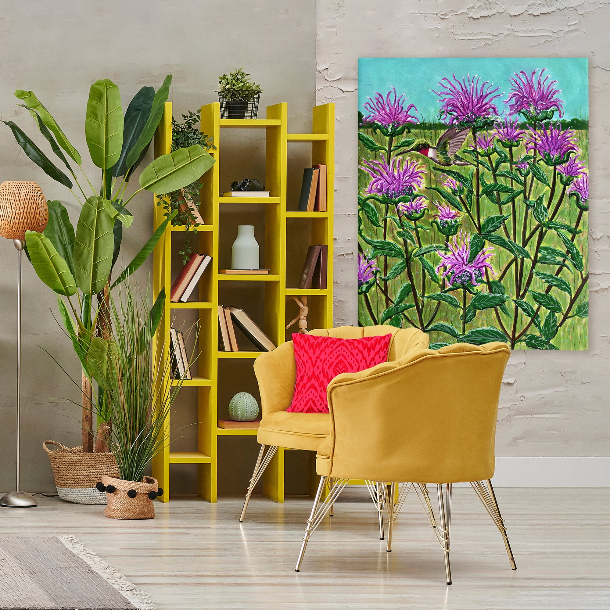Stupell Industries Ruby Throated Hummingbird & Beebalm Canvas Wall Art, design by Sarah Waldron Kimball