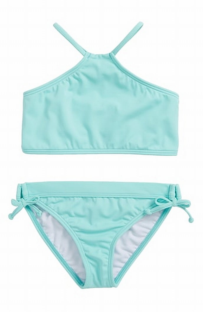 Billabong Aqua Girls High Neck Bikini Set Swimwear 14