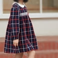 thumbnail image 6 of Inknowing Vintage Plaid Long Sleeve A-line Dress with Bow for Toddlers Girls Sizes 18M-5T, 6 of 6