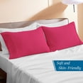 thumbnail image 2 of 500 Thread Count Egyptian Cotton Pillowcases, 2-Pack –Pillow Covers for Ultimate Comfort – Elegant Design Envelope Closure, King Size (20" x 40") Hot Pink Solid, 2 of 4