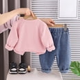 thumbnail image 5 of KPOPLK 2 Piece Girl Clothes Girls Long Sleeve Sweatshirt Pullover Tops + Joggers Pants Fall and Winter Outfit Set Size 6-12 Months, 5 of 9