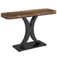 thumbnail image 3 of GVN Console Table, Entryway Table, 40" Console Table, Narrow Entryway Foyer Table with Geometric Base, Brown, 3 of 3