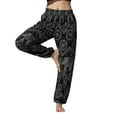 thumbnail image 3 of CosplaySpa Women's Smocked Waist Boho Palazzo Harem Pants, Flowy and Soft, 3 of 7
