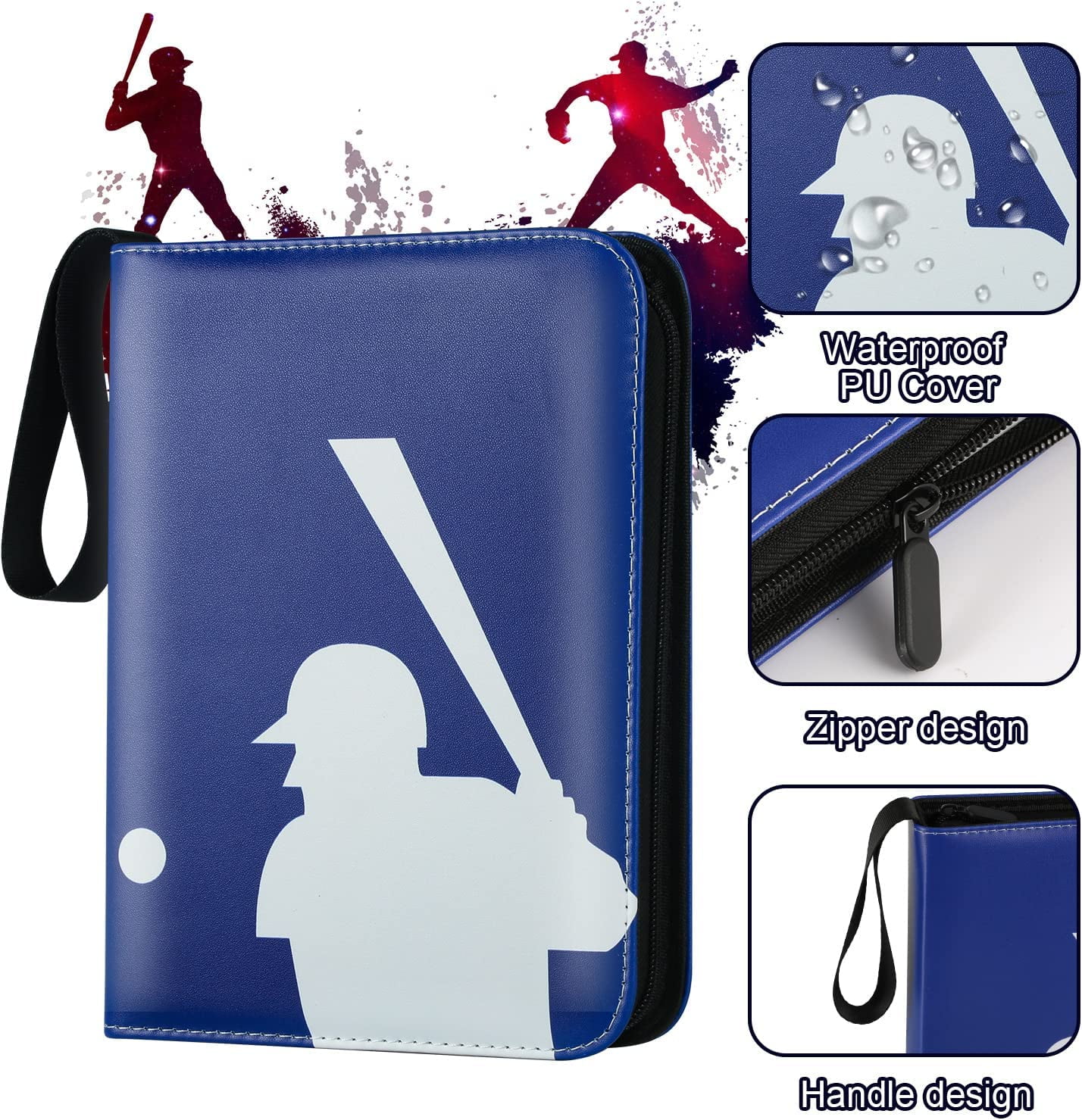 Clackibukvyz Card Binder 9 Pocket, Trading Card Binder for up to 900 Cards, Load Baseball Cards