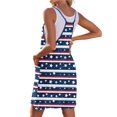 thumbnail image 5 of Women's Casual V-Neck Sundress, Sleeveless Summer Dress with Patriotic Print and Pockets, Comfortable Apparel for Festivals and Travel,Dark Blue L, 5 of 5