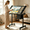 Black, variant on Drafting Table with Storage Tempered Glass, 0-70° Lockable Angle, 40.55" x 23.62'' Scratch-Resistant Tabletop, 2 Removable Drawers, 4 Wheels, Metal Frame, Tilted Writing Drawing Table for Home, White