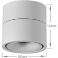 thumbnail image 5 of Foco LED Interior de 12W, Luz de Techo Ajustable 360° Giratoria e Iluminación de Superficie COB LED 10x10cm/Lámpara de Pared de Aluminio (Blanco-3000K), 5 of 5