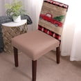 thumbnail image 2 of muroi Merry Christmas Dining Chair Slipcover, Truck Tree Vintage Board Wood Grain Buffalo Check Stretch Covers Removable Parsons Protector for Kitchen Room Banquet Party, Set of 6, 2 of 7