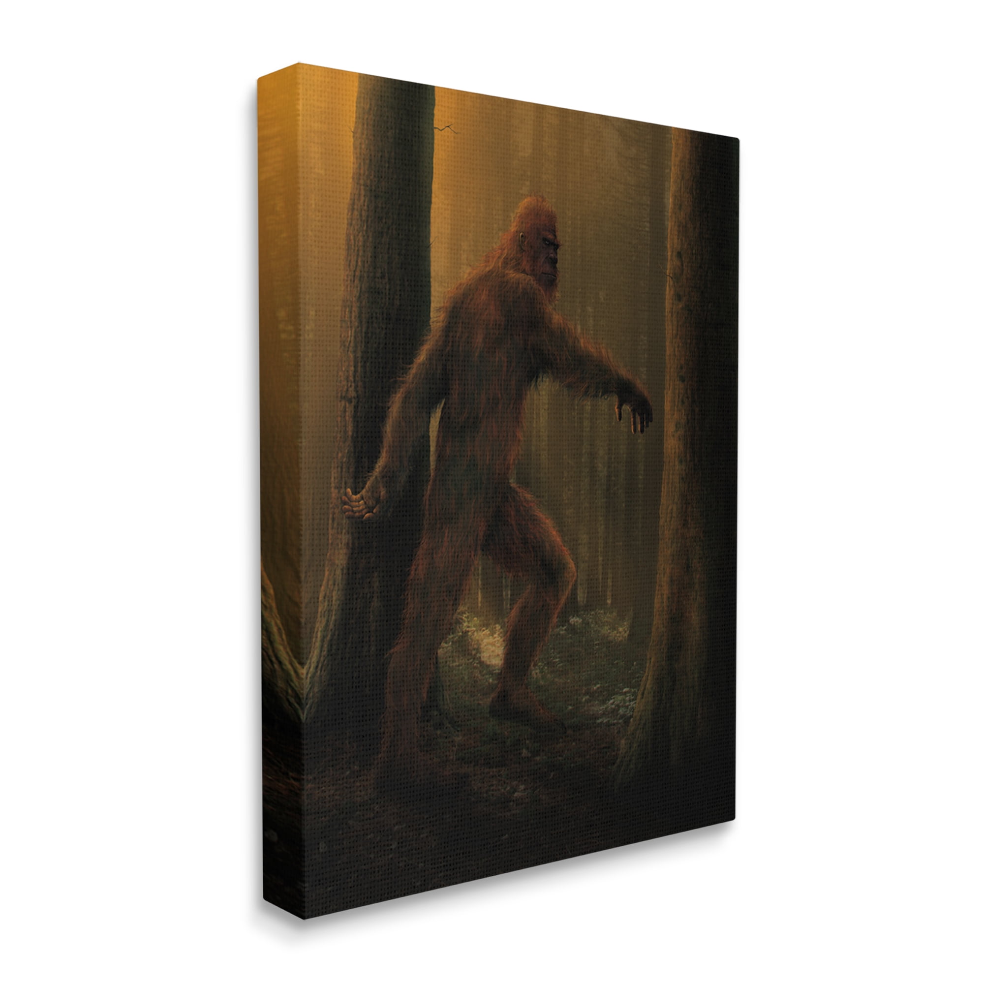 Stupell Industries Big Foot in Nature Fairy Tales & Fantasy Painting Gallery Wrapped Canvas Art Print Wall Art, 30 x 40