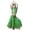 1-Green782, variant on Big Girls Fringe Latin Dance Dress Rhinestone Halter Performance Solid Outfit With Arm Sleeves